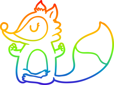 Bir insan tarafından çizilmiş bir tilki çizgi çizimi.