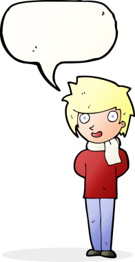 Bir insan tarafından çizilmiş konuşma balonu olan çizgi film dostu bir adam.