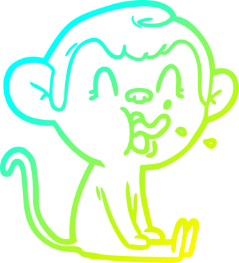 Bir insan tarafından çizilmiş çılgın çizgi film maymunu çizimi.