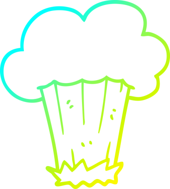 Bir insan tarafından çizilen Büyük Patlama çizgi filminin soğuk gradyanı.