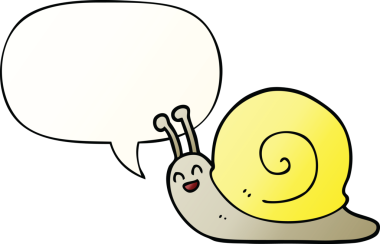 bir insan tarafından çizilmiş, konuşma baloncuklu çizgi film salyangozu.