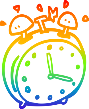 gökkuşağı gradyan çizgi çizimi bir insan tarafından çizilmiş bir çizgi saat