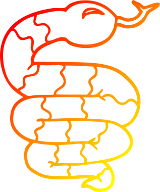 Bir insan tarafından çizilmiş çizgi film yılanı çizimi.