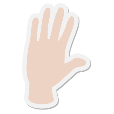 Bir insan tarafından çizilmiş el çıkartması.