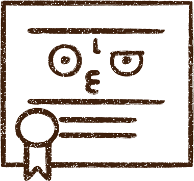 Bir insan tarafından çizilmiş şüpheli bir diploma.