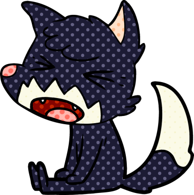 Bir insan tarafından çizilmiş kızgın tilki çizgi filmi.