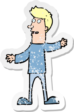 Bir insan tarafından çizilmiş bir karikatürün gerilimli çıkartması şaşırttı.