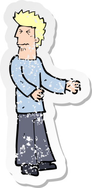 Bir insan tarafından çizilmiş iğrenç bir karikatürün gerilimli yapıştırması.