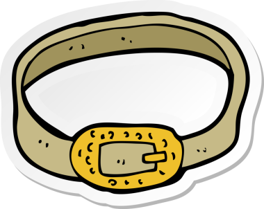 Bir insan tarafından çizilmiş çizgi film kemerinin çıkartması.