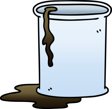 bir insan tarafından çizilmiş gölgelenmiş garip bir yağ fıçısı.