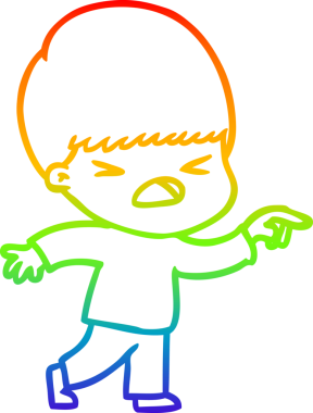 gökkuşağı gradyan çizgi çizimi bir insan tarafından çizilmiş stresli bir adam