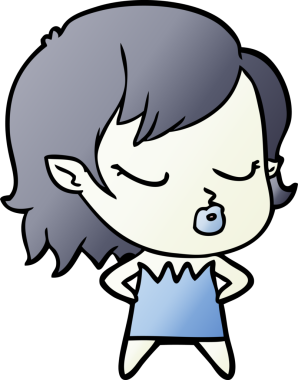 Bir insan tarafından çizilmiş şirin vampir kız çizgi filmi.