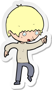 Bir insan tarafından çizilmiş endişeli bir çocuğun çıkartması.