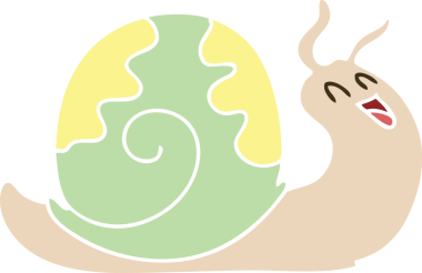 Bir insan tarafından çizilmiş garip bir çizgi film salyangozu.