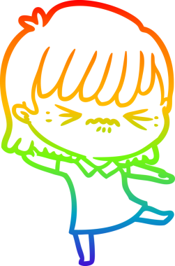 gökkuşağı gradyan çizimi bir insan tarafından çizilmiş bir çizgi film kızı