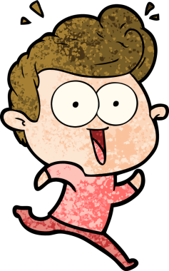 Bir insan tarafından çizilmiş heyecanlı bir çizgi film.