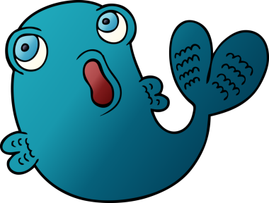 Bir insan tarafından çizilmiş bir balık karalaması.