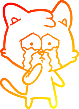 Bir insan tarafından çizilmiş çizgi film kedisinin sıcak çizgi çizimi