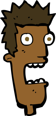 Bir insan tarafından çizilen karikatür adamın yüzünü şok etti.