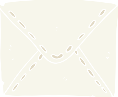 bir insan tarafından çizilmiş düz renkli çizgi film harfi