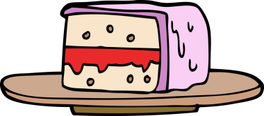 Bir insan tarafından çizilmiş bir pasta dilimi.