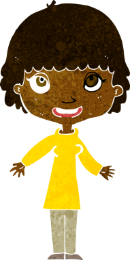 Bir insan tarafından çizilmiş mutlu bir kadın.