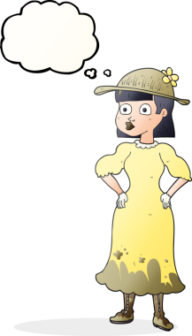 Bir insan tarafından çizilmiş, serbest çizim baloncuk karikatür kadın.