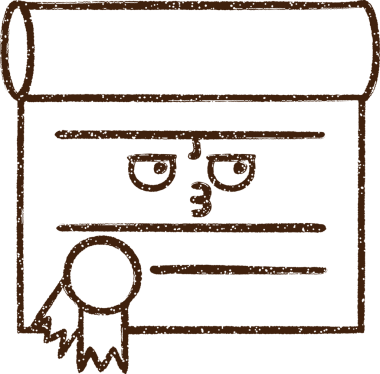 Bir insan tarafından çizilmiş Resmi Sertifika Kömür Çizimi