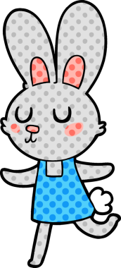 Bir insan tarafından çizilmiş çizgi film tavşanı