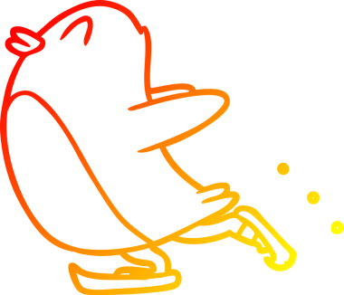 Bir insan tarafından çizilmiş buz pateni karikatürü çizimi.