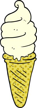 Bir insan tarafından çizilmiş karikatür dondurması.