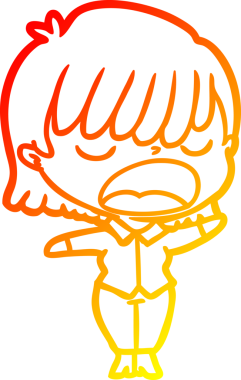 Bir insan tarafından yüksek sesle çizilmiş bir çizgi film kadını çizimi.