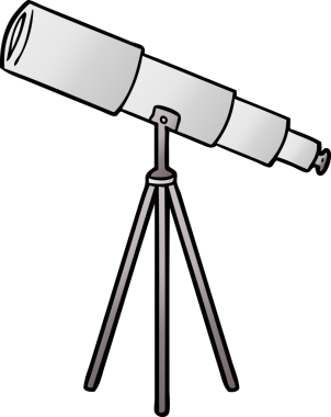 bir insan tarafından çizilmiş bir teleskop.