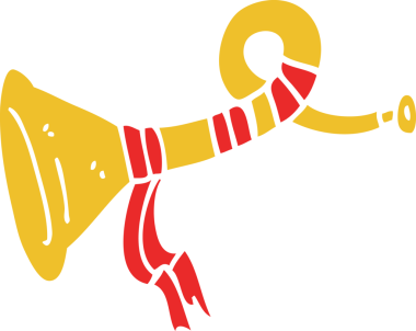 bir insan tarafından çizilmiş karalama kıvrımlı boynuz enstrümanı