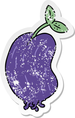 Bir insan tarafından çizilen filizlenen bir fasulyenin serbest sticker karikatürü.