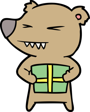 Bir insan tarafından çizilmiş kızgın ayı çizgi filmi.