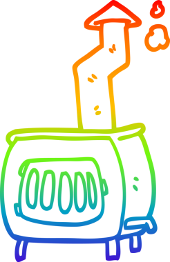 gökkuşağı gradyan çizgi çizimi bir insan tarafından çizilmiş eski ahşap yakıcı