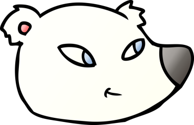 bir insan tarafından çizilmiş kutup ayısı yüzü.