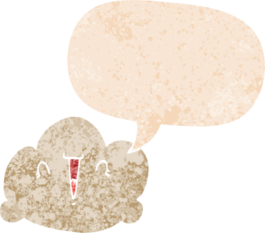 grunge 'da konuşma baloncuğu olan karikatür bulutu bir insan tarafından çizilmiş rahatsız edilmiş retro dokuma tarzı