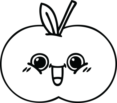 Bir insan tarafından çizilmiş kırmızı elma çizimi.