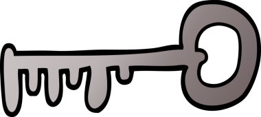 bir insan tarafından çizilmiş karikatür metal anahtarı.