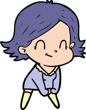 Bir insan tarafından çizilmiş karikatür dostu kız.