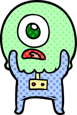 Çizgi film Tepegöz uzaylı uzay adamı bir insan tarafından çizildi.