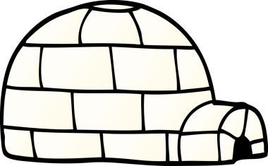 Bir insan tarafından çizilmiş karikatür buz iglosu.