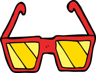 Bir insan tarafından çizilmiş çizgi film gözlükleri.