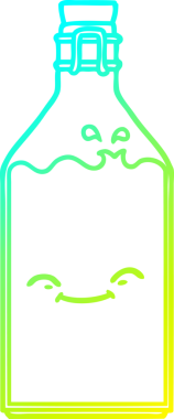 Bir insan tarafından çizilmiş eski bir su şişesinin soğuk gradyan çizimi