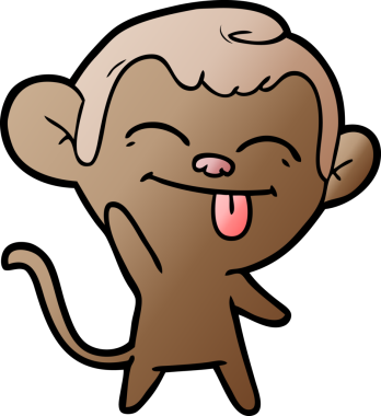 Bir insan tarafından çizilmiş komik çizgi film maymunu.