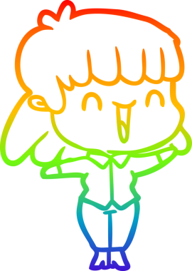 gökkuşağı gradyan çizimi bir insan tarafından çizilmiş bir karikatür kadın