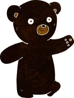 bir insan tarafından çizilmiş siyah ayı yavrusu.