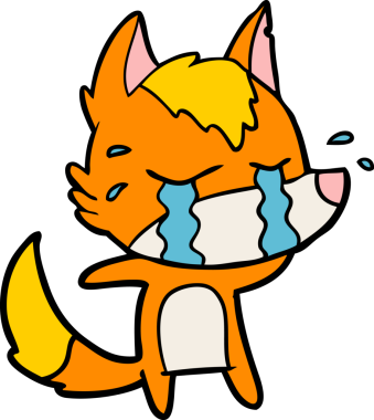 Bir insan tarafından çizilmiş tilki çizgi film karakteri